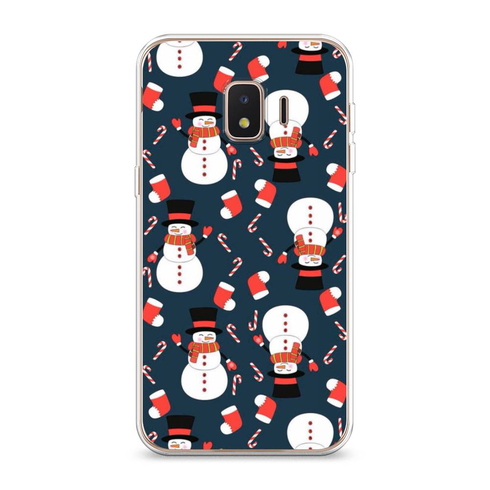 

Чехол на Samsung Galaxy J2 Core (2020) "Синие снеговики", Синий;белый;красный, 2100550-5
