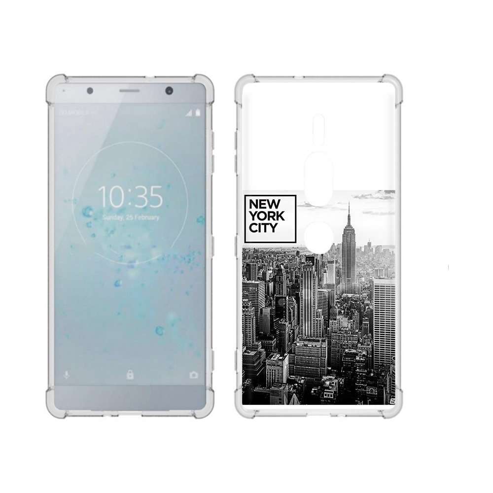 

Чехол MyPads Tocco для Sony Xperia XZ2 Premium черно белый ньюерк, Прозрачный, Tocco