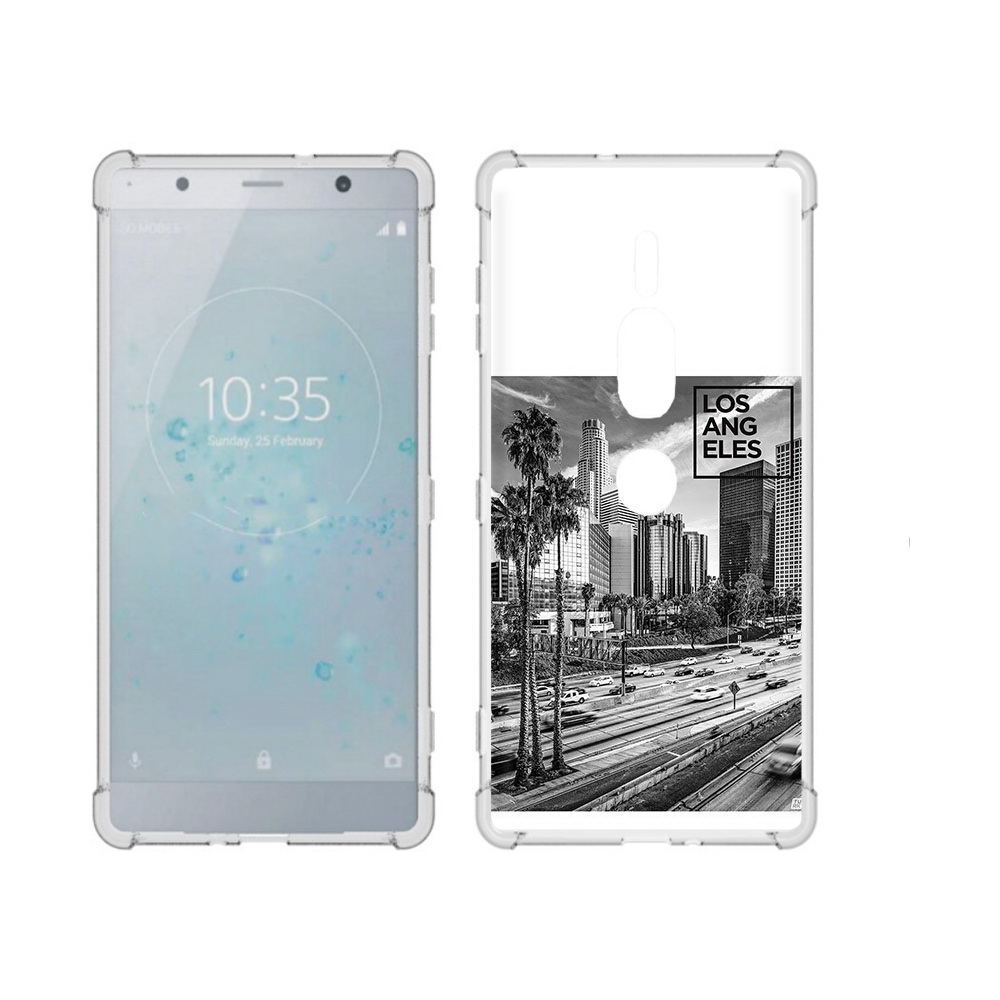 

Чехол MyPads Tocco для Sony Xperia XZ2 Premium черно белый лос анджелес, Прозрачный, Tocco