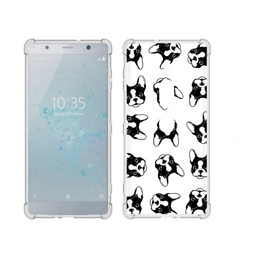 

Чехол MyPads Tocco для Sony Xperia XZ2 Premium черно белые собачки, Прозрачный, Tocco