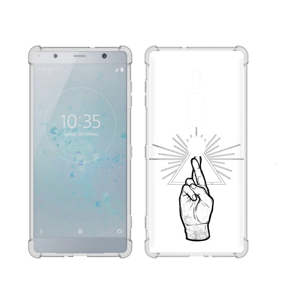 

Чехол MyPads Tocco для Sony Xperia XZ2 Premium черно белая рука, Прозрачный, Tocco