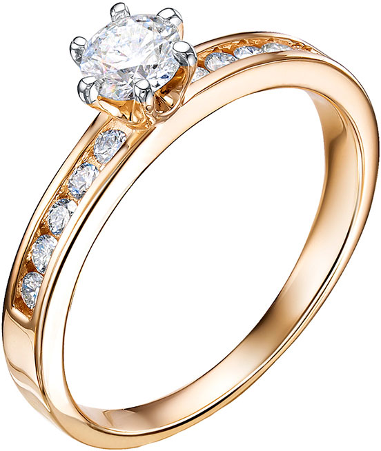 Кольцо из красного золота с бриллиантом р. 17 Vesna jewelry 11674-151-00-00