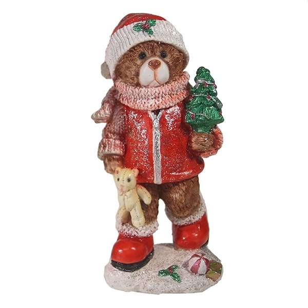 

Фигура декоративная Мишка с елочкой, 8*7*16см KSMR-626743/W035