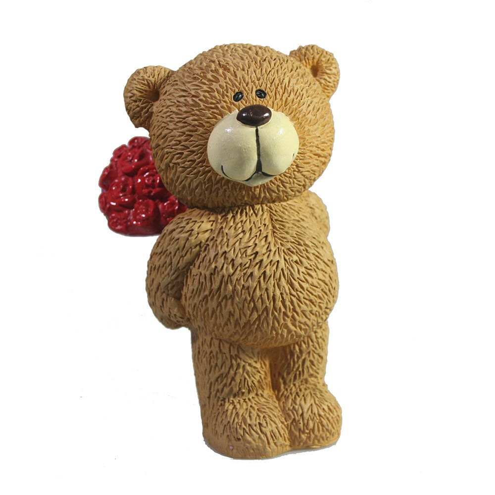 

Фигура декоративная Медвежонок с букетом (бежевый) 4*4.5*11см KSMR-713559/D078