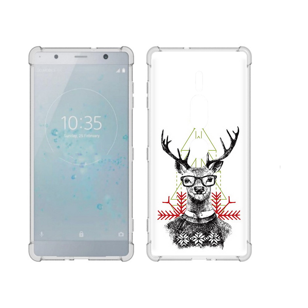 

Чехол MyPads Tocco для Sony Xperia XZ2 Premium умный олень, Прозрачный, Tocco