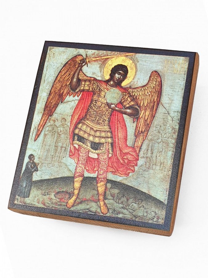 

Икона Архистратиг (Архангел) Михаил, под старину, 10х11 см