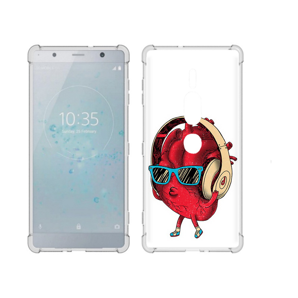 

Чехол MyPads Tocco для Sony Xperia XZ2 Premium слушай сердце, Прозрачный, Tocco