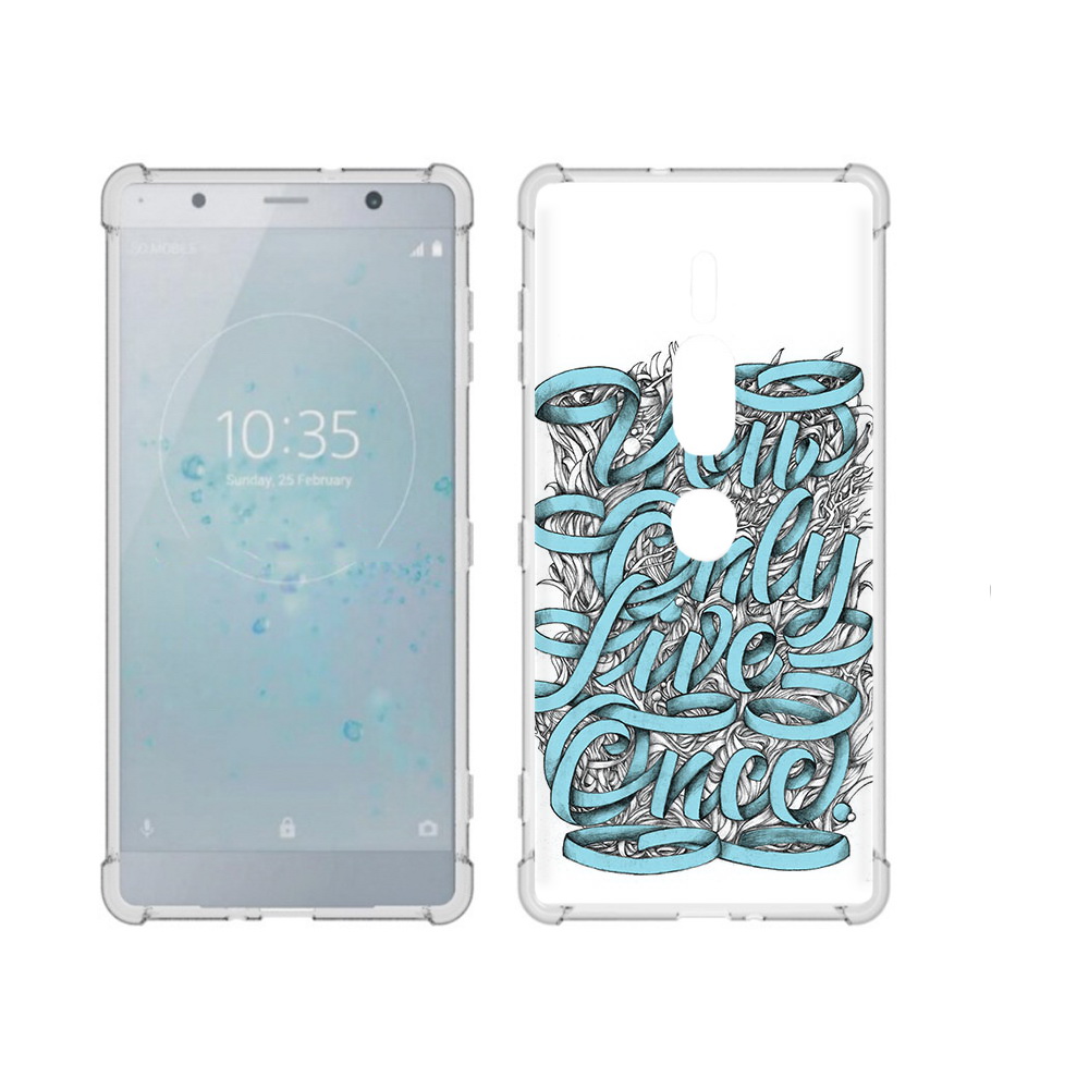 

Чехол MyPads Tocco для Sony Xperia XZ2 Premium слова из ленты абстракция, Прозрачный, Tocco