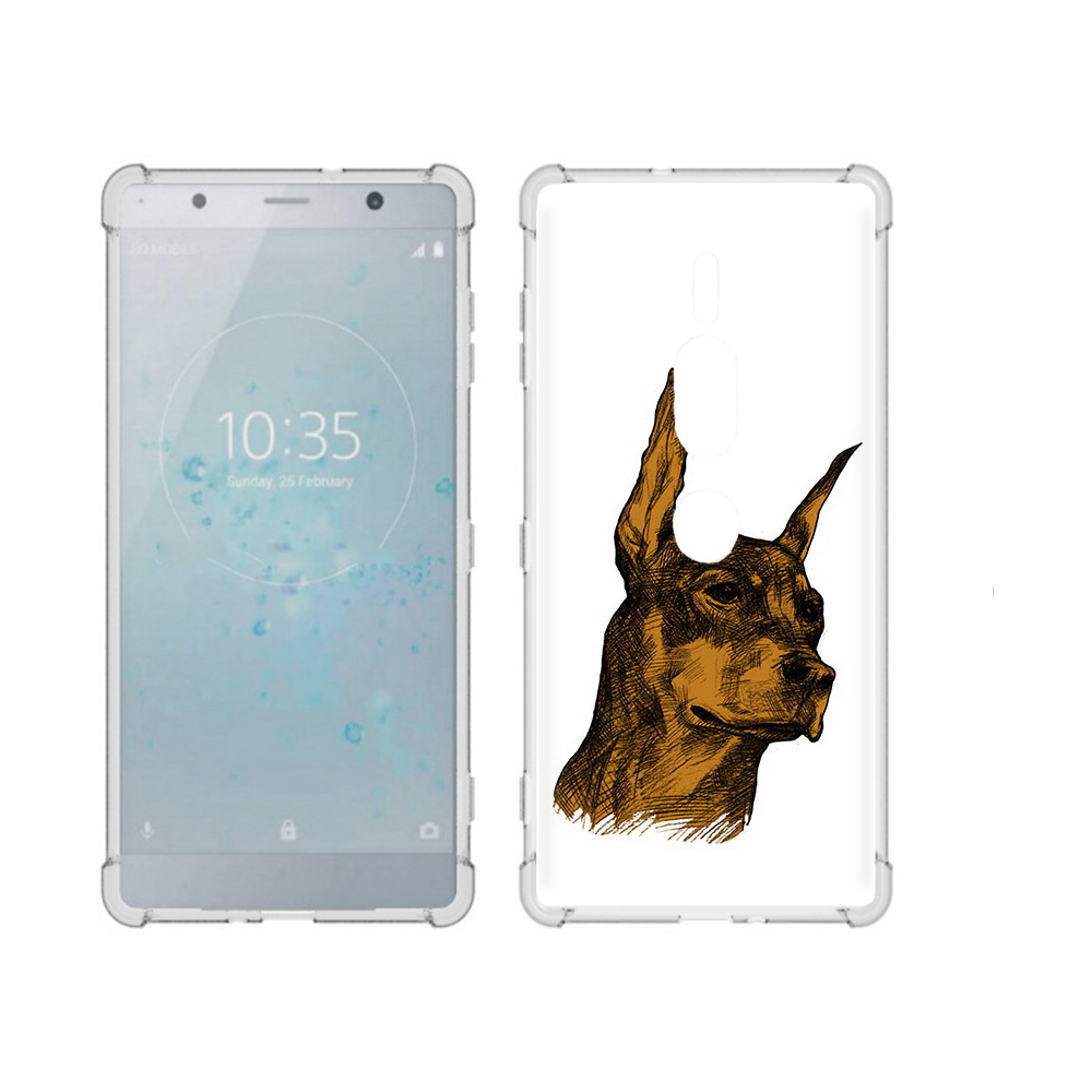 

Чехол MyPads Tocco для Sony Xperia XZ2 Premium скетч доберман, Прозрачный, Tocco