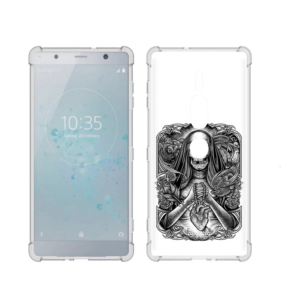 

Чехол MyPads Tocco для Sony Xperia XZ2 Premium скелет с сердцем, Прозрачный, Tocco