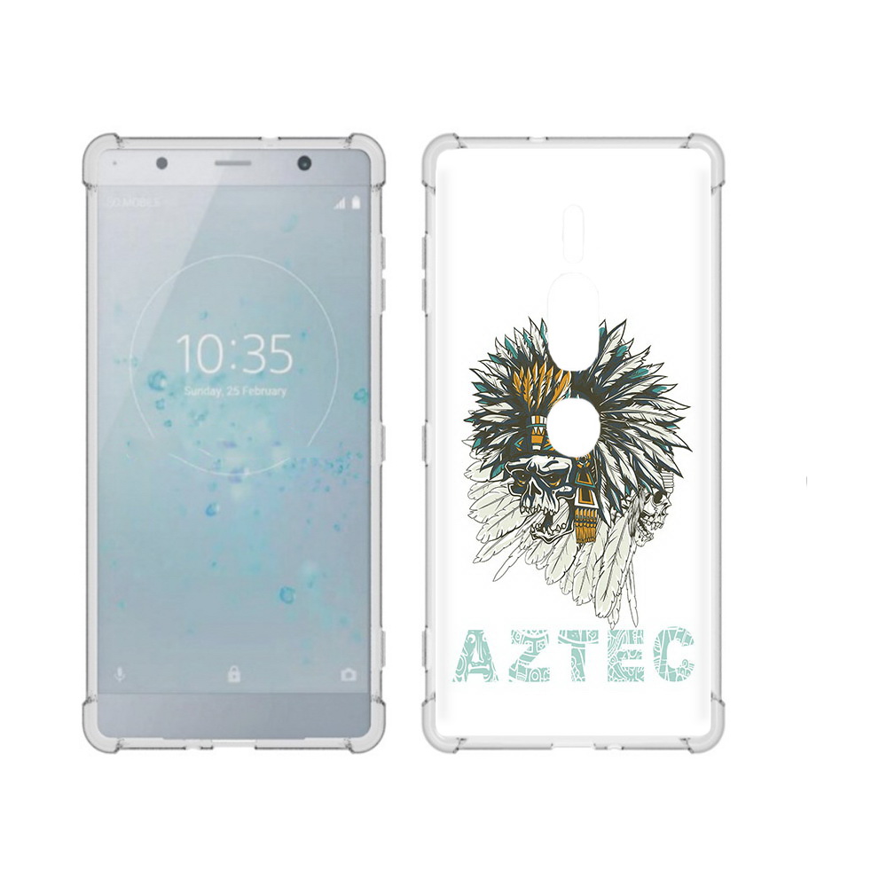 

Чехол MyPads Tocco для Sony Xperia XZ2 Premium скелет индеец, Прозрачный, Tocco