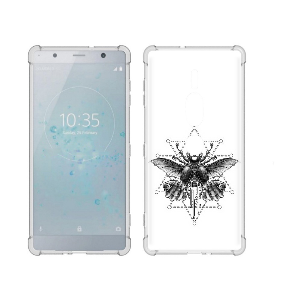 

Чехол MyPads Tocco для Sony Xperia XZ2 Premium скарабей, Прозрачный, Tocco
