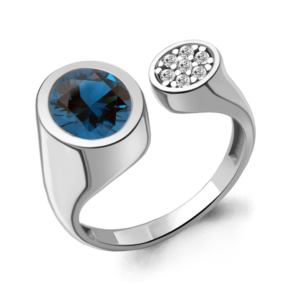 

Кольцо из серебра с фианитом Aquamarine Aquamarine 6958793А_925_р р. 18, 6958793А_925_р