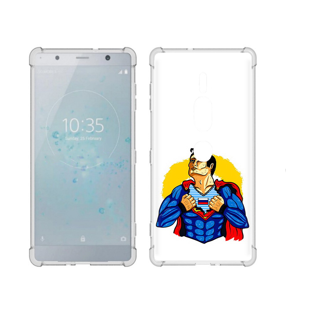 

Чехол MyPads Tocco для Sony Xperia XZ2 Premium русский супермен, Прозрачный, Tocco