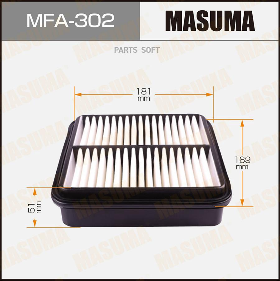 

Фильтр Воздушный Toyota Starlet 89-99 Raum 97-03 Masuma Masuma арт. MFA302