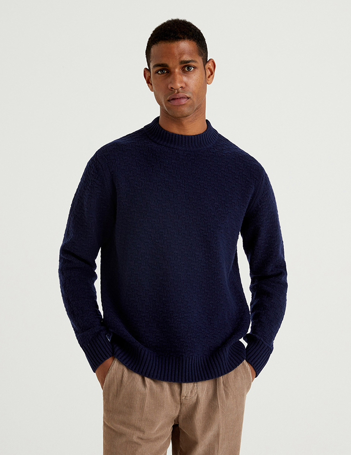

Джемпер мужской 21A_1344U1006 United Colors of Benetton синий M, 21A_1344U1006