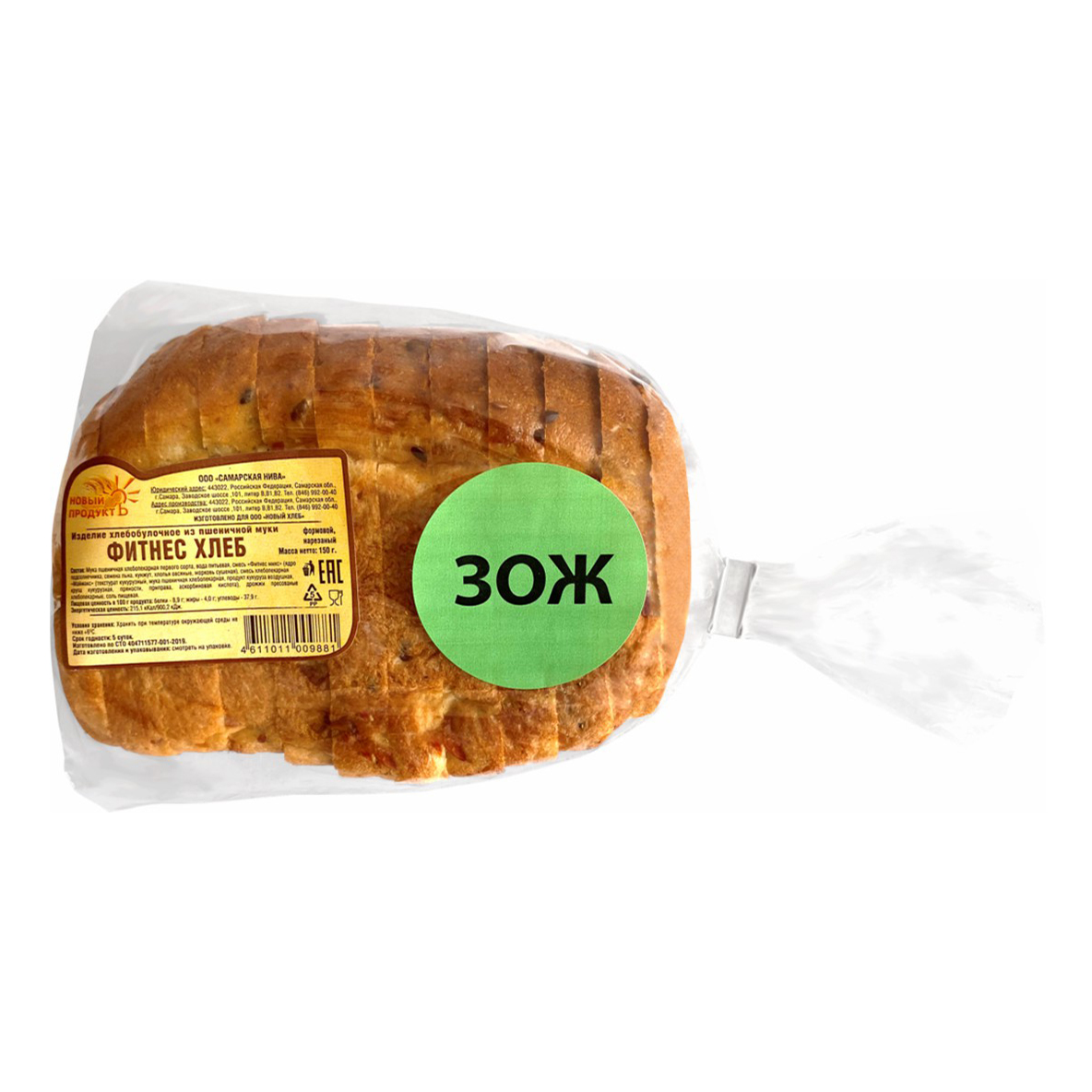 

Хлеб белый Новый продуктъ Фитнес пшеничный 150 г, Фитнес пшеничный