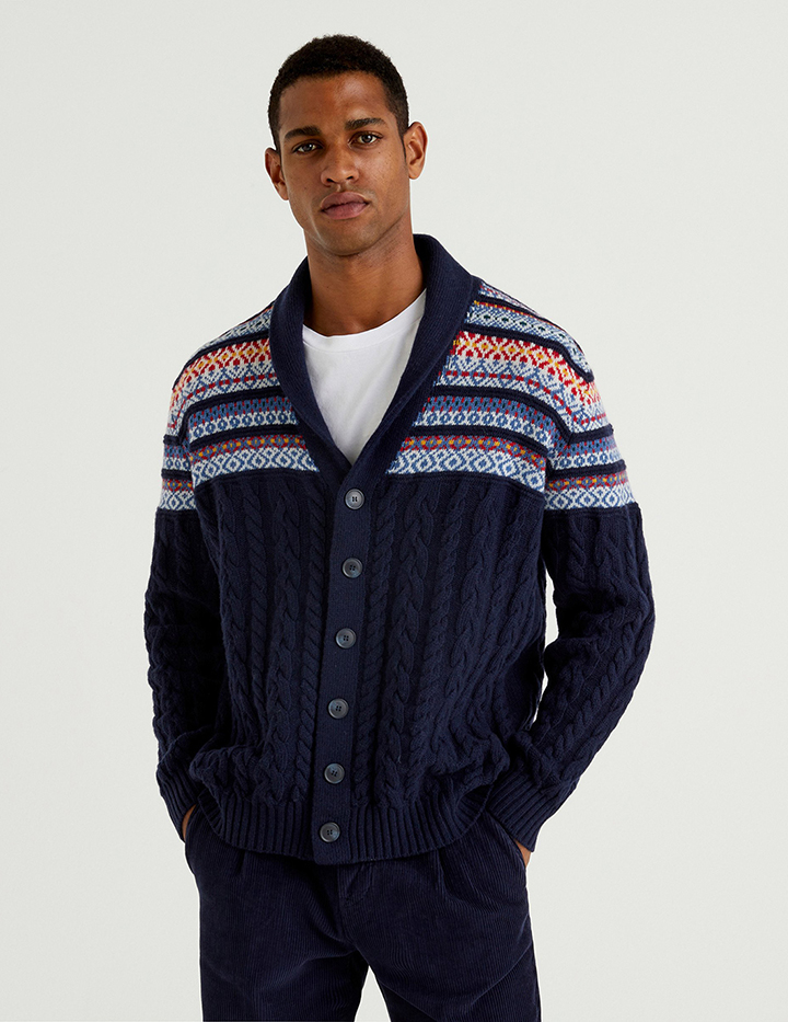 

Кардиган мужской 21A_1344K6939 United Colors of Benetton разноцветный S, 21A_1344K6939