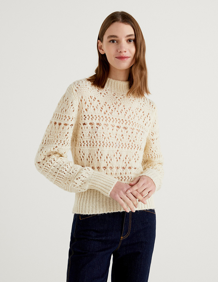 

Водолазка женская United Colors of Benetton 21A_114UD200F бежевая S, 21A_114UD200F