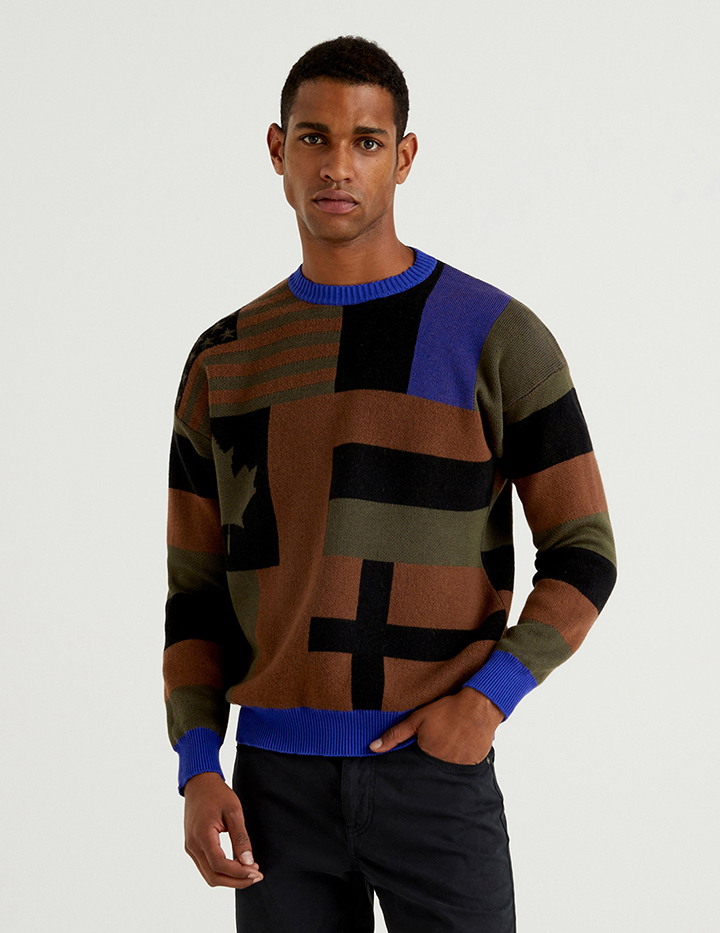 

Джемпер мужской 21A_1144K1P29 United Colors of Benetton разноцветный S, 21A_1144K1P29