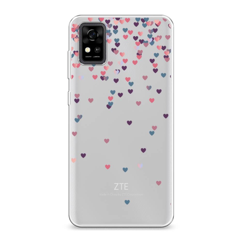 

Чехол на ZTE Blade A31 "Посыпка сердечки", Розовый;фиолетовый, 134650-3