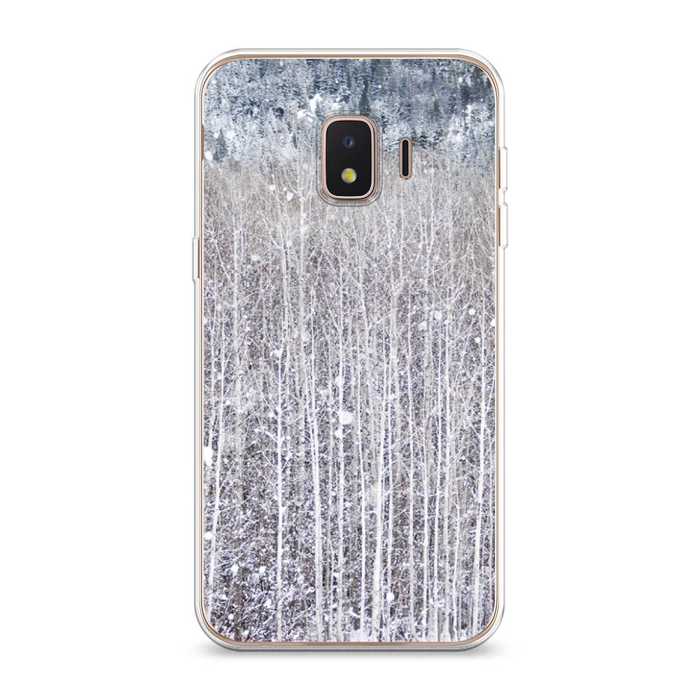

Чехол на Samsung Galaxy J2 Core (2020) "Снежный лес", Бежевый;серый;белый, 2100550-5