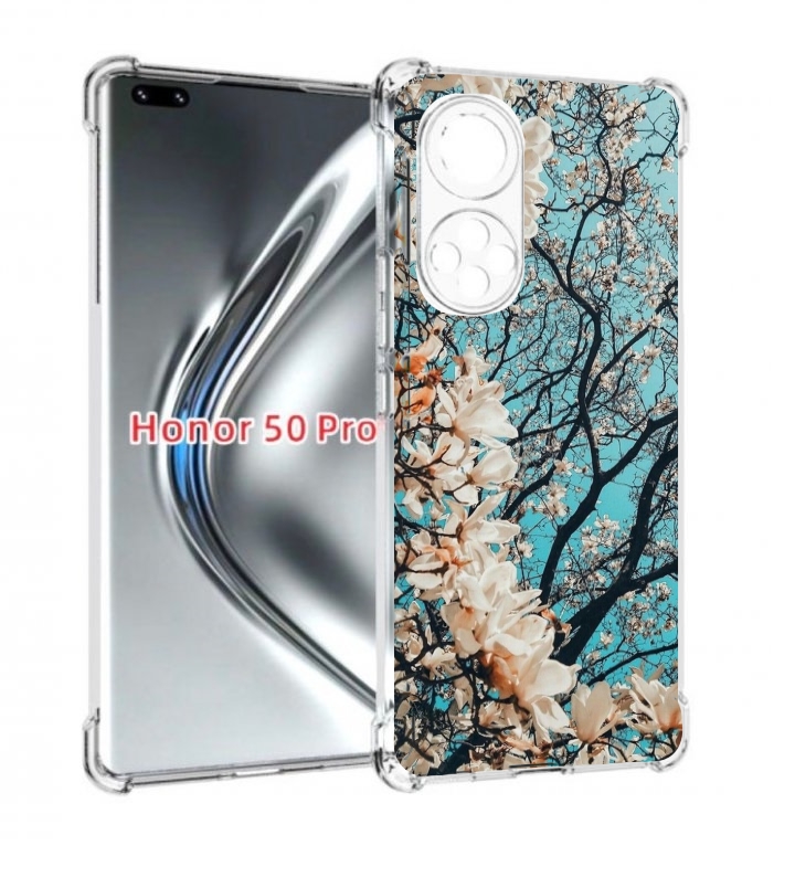 

Чехол бампер MyPads дерево-с-цветочками для Honor 50 Pro/, Прозрачный, Tocco