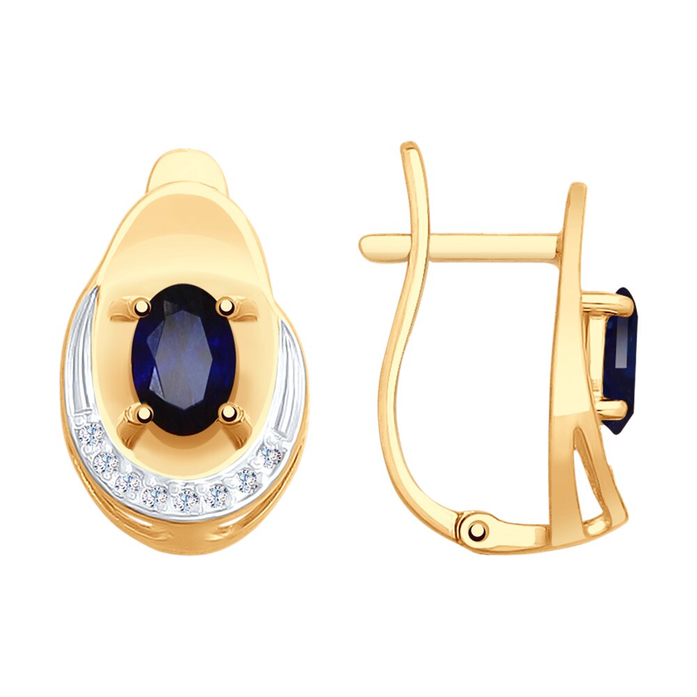 

Серьги из красного золота SOKOLOV 725546, корунд искусственный\фианит, 725546