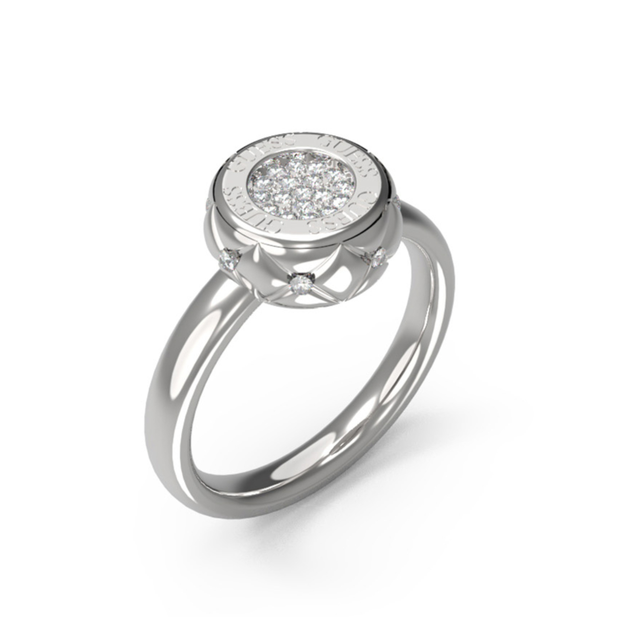 

Кольцо из стали р. 18 GUESS JUBR04597JWRH56, стекло, JUBR04597JWRH56