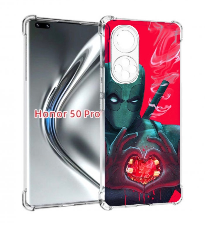 

Чехол бампер MyPads дедпул-в-сердце для Honor 50 Pro/Nova, Прозрачный, Tocco
