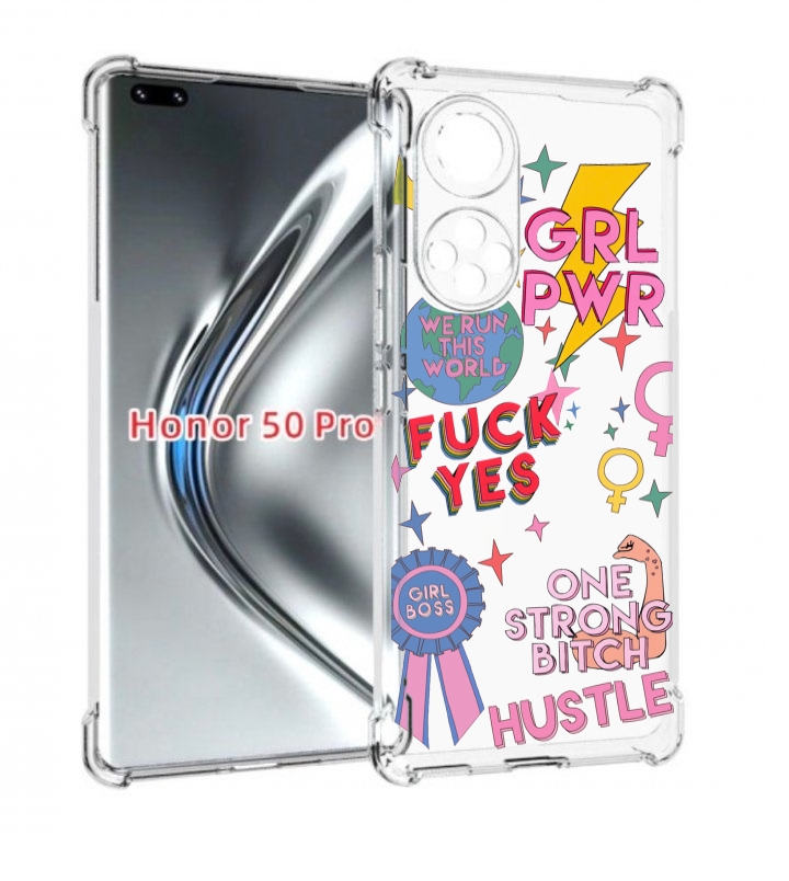 

Чехол бампер MyPads девушки-боссы женский для Honor 50 Pr, Прозрачный, Tocco