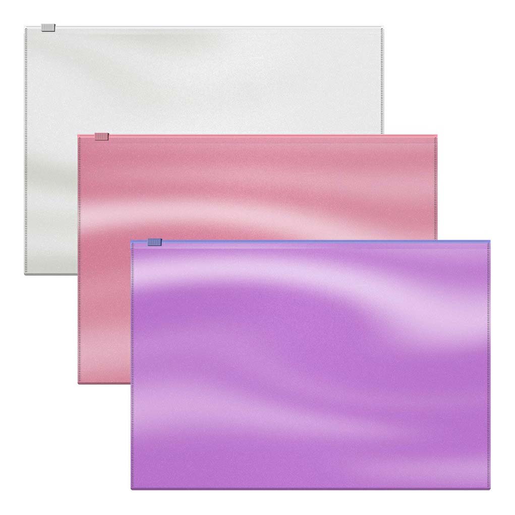 

Zip-пакет ErichKrause Glossy Candy пластиковый A4, Белый;розовый;фиолетовый