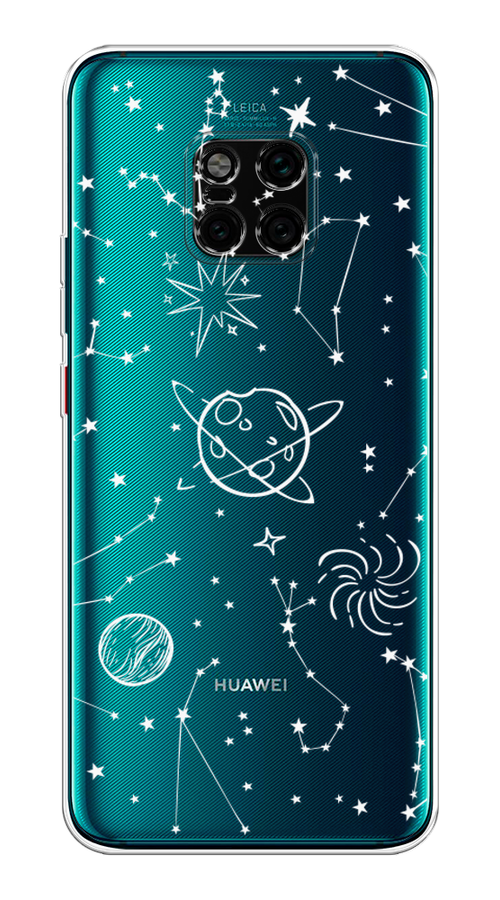 

Чехол на Huawei Mate 20 Pro "Планеты в космосе", Белый, 67050-2