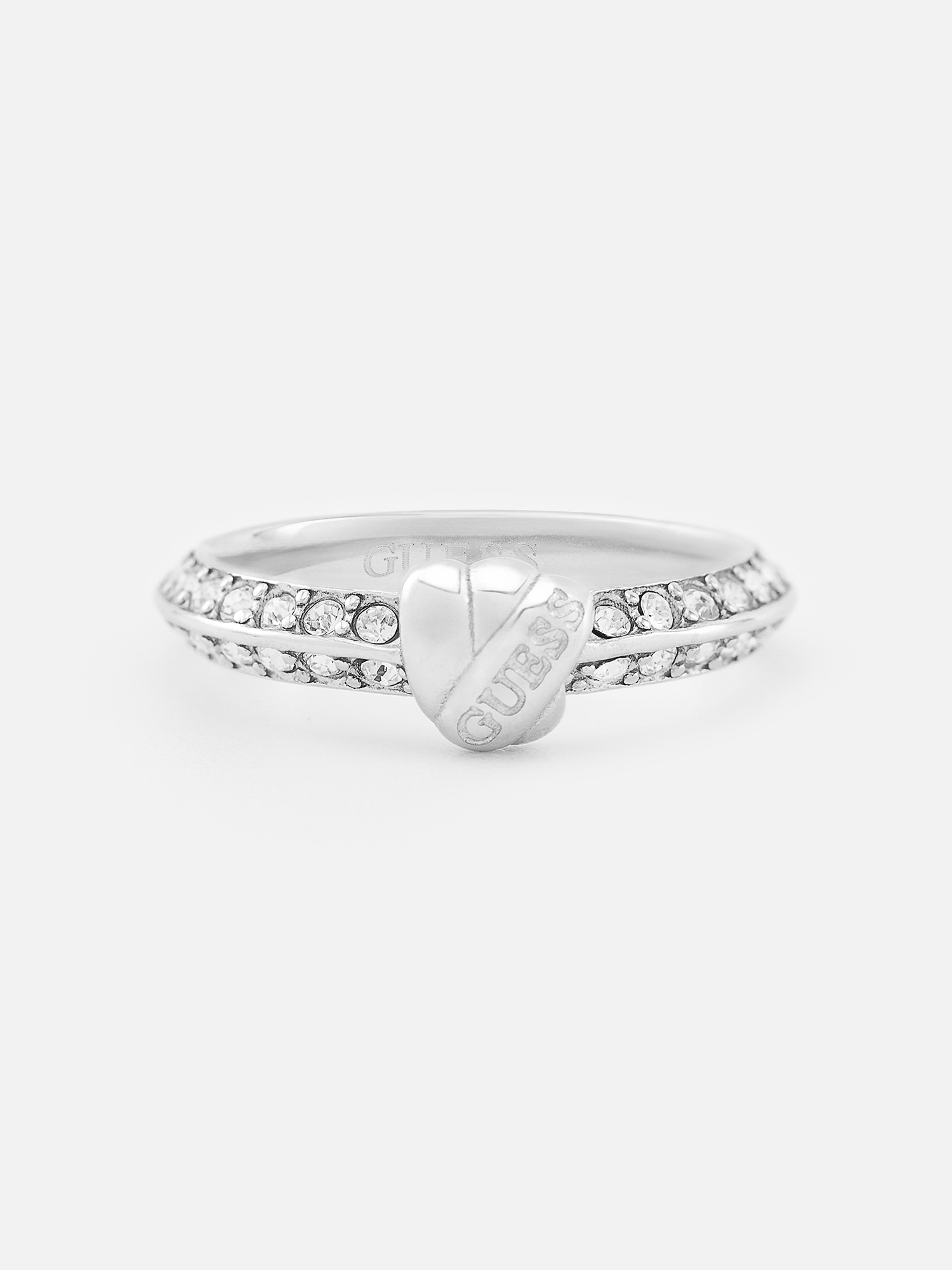 

Кольцо из стали GUESS JUBR04057JWRH54, стекло, JUBR04057JW