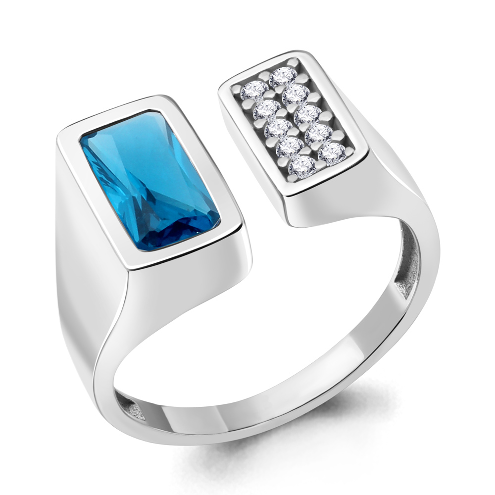 

Кольцо из серебра с фианитом Aquamarine Aquamarine 6958693А_925_р р. 19, 6958693А_925_р