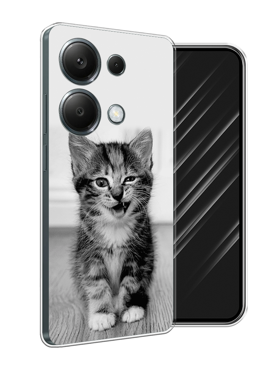 

Чехол Awog на Poco M6 Pro 4G "Подмигивающий котенок", Черный;серый, 321750-1