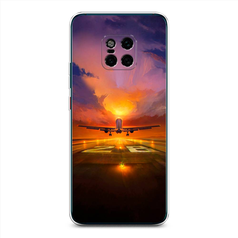 

Чехол на Huawei Mate 20 Pro "Самолет на посадке", Оранжевый;синий, 67050-6