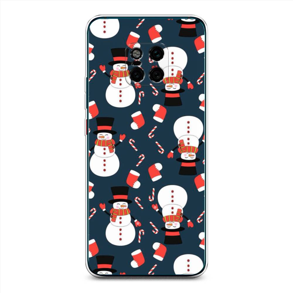 

Чехол на Huawei Mate 20 Pro "Синие снеговики", Синий;белый;красный, 67050-5