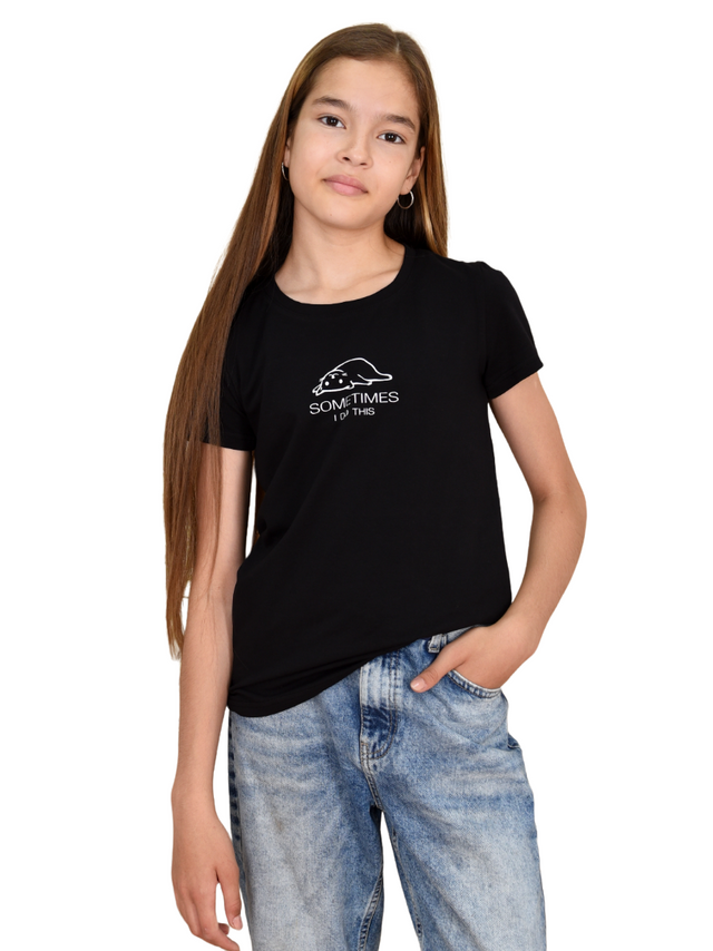 

Футболка для девочек LIDEKO kids 491-21 цв. черный р. 164, 491-21