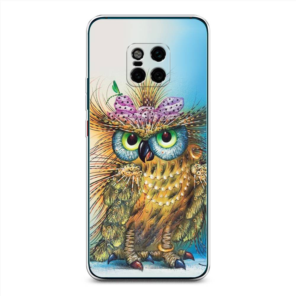 

Чехол на Huawei Mate 20 Pro "Модная сова", Коричневый;голубой, 67050-1