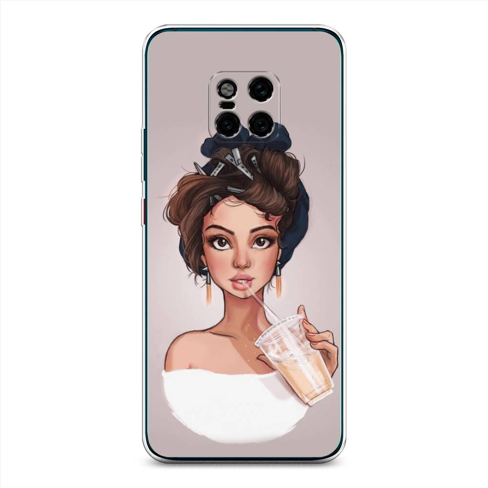 

Чехол на Huawei Mate 20 Pro "Девушка с фраппе", Серый, 67050-6
