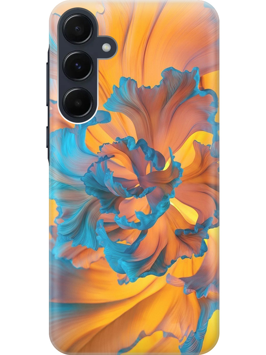 

Силиконовый чехол на Samsung Galaxy A35 с рисунком "Желто-голубой цветок", Голубой;желтый, 20012130
