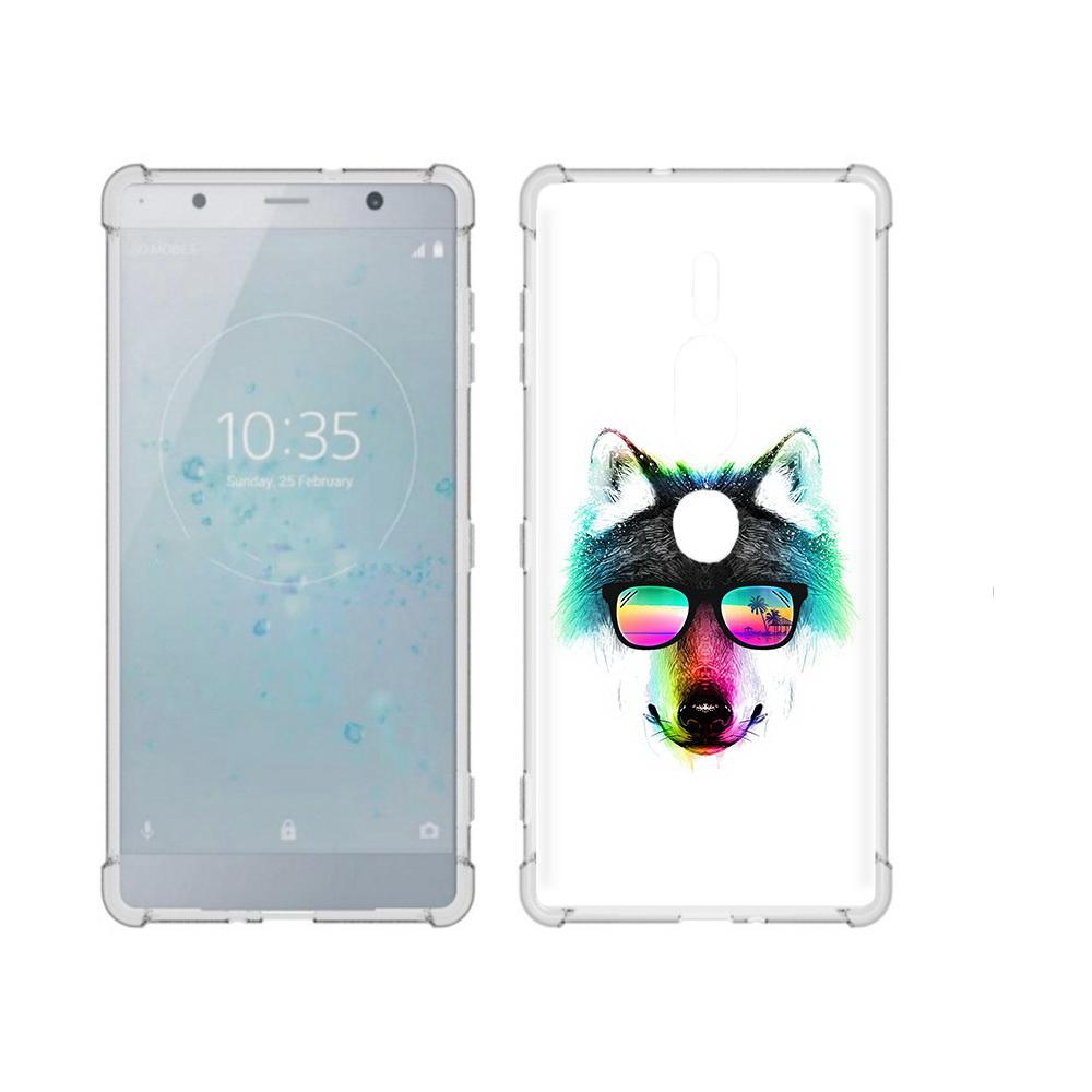 

Чехол MyPads Tocco для Sony Xperia XZ2 Premium радужный волк, Прозрачный, Tocco