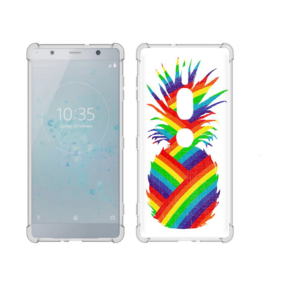 

Чехол MyPads Tocco для Sony Xperia XZ2 Premium радужный ананас, Прозрачный, Tocco
