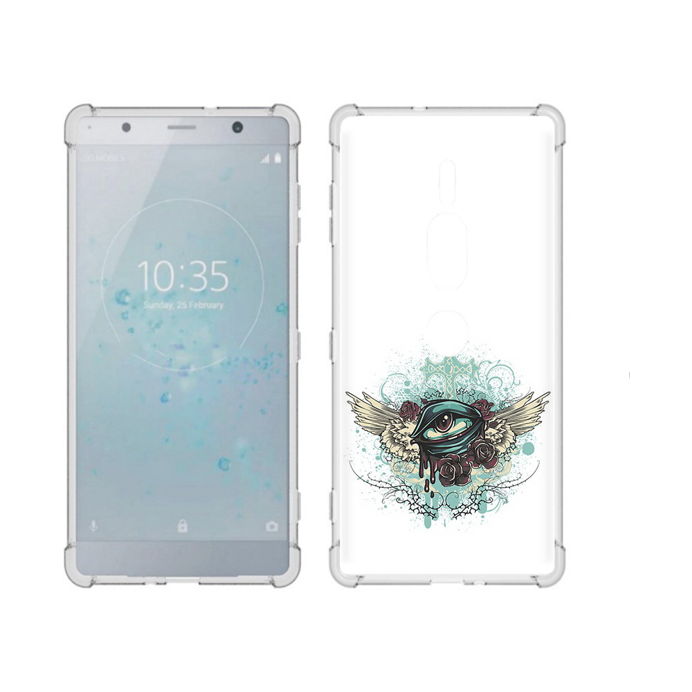 

Чехол MyPads Tocco для Sony Xperia XZ2 Premium плачущий глаз с крыльями, Прозрачный, Tocco