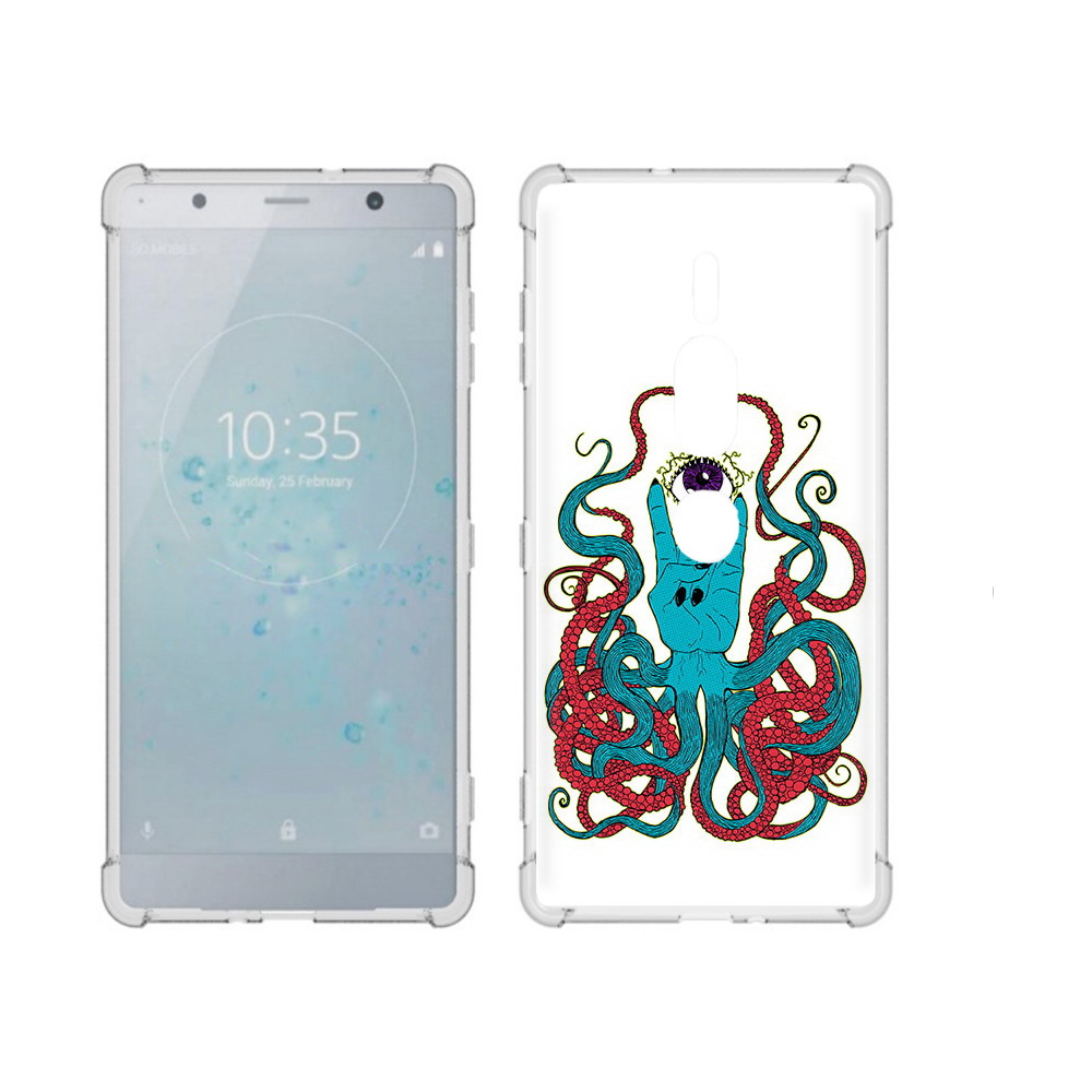 

Чехол MyPads Tocco для Sony Xperia XZ2 Premium осьминог-рука абстракция, Прозрачный, Tocco