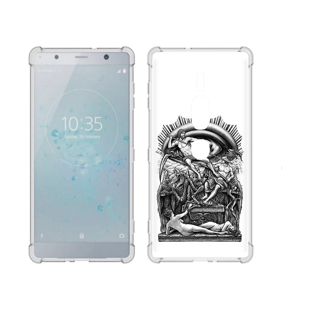 

Чехол MyPads Tocco для Sony Xperia XZ2 Premium оракул черно белый, Прозрачный, Tocco