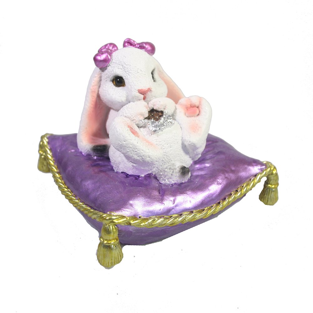 

Фигура декоративная Зайка на подушке (белый) 9,5*9,5*7,5см KSMR-716302/SGK005