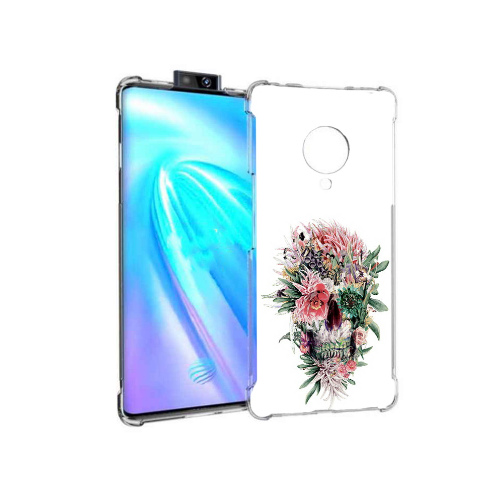 

Чехол MyPads Tocco для Vivo NEX 3 череп из цветов (PT136035.381.677), Прозрачный, Tocco