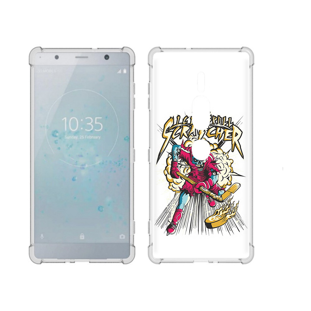 

Чехол MyPads Tocco для Sony Xperia XZ2 Premium нарисованный скелет хоккеист, Прозрачный, Tocco